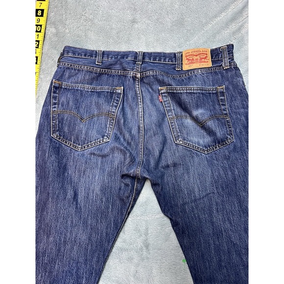 Levi's 501 Denim Jeans Men's 40 X 32 Buttonfly Blue Straight Preppy - Picture 13 of 15